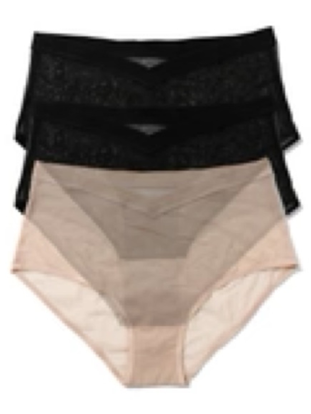 HANKY PANKY High-Waist Sheer Boyshorts -2 Black/1 Chai (3-Pack) SIZE Small- NWT
